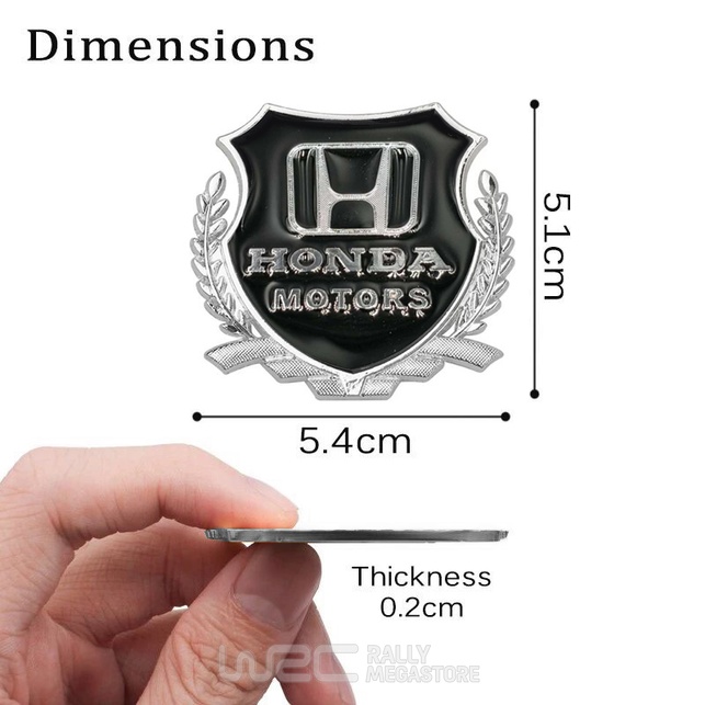 EMBLEME BOUCLIER LOGO HONDA SILVER